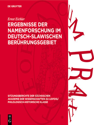 cover image of Ergebnisse der Namenforschung im deutsch-slawischen Berührungsgebiet